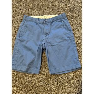 Cc20 J.Crew Crewcuts Boys Light Blue Chino Shorts Sz 16 Cotton Twill Flat Front